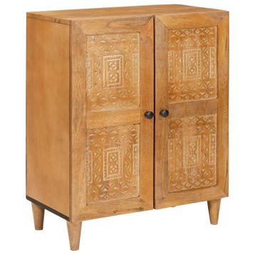 vidaXL Dressoir Lichtbruin 60 x 33 x 75 cm massief mangohout, Verzenden, Nieuw