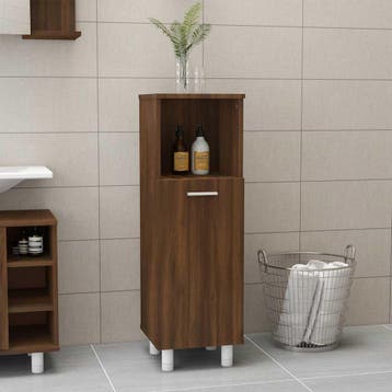 vidaXL Badkamerkast 30x30x95 cm bewerkt hout bruin, Verzenden, Nieuw