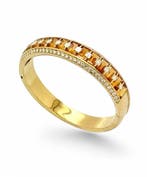 Bracelet or jaune 750 avec quartz citrine et diamants -