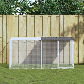 vidaXL Kippenhok met dak antraciet 203x98x90 cm, Verzenden, Nieuw