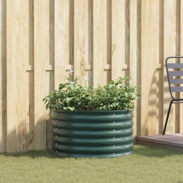 vidaXL Verhoogd bed Groen 80 x 80 x 44 cm Staal, Verzenden, Nieuw