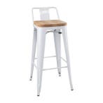 Barkrukken | BISTRO | Hout/Staal | Hout (Essen) | Wit Frame, Verzenden