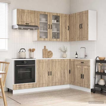 vidaXL Keukenblok PORTO 8 st Sonoma Eiken Bewerkt hout, Huis en Inrichting, Verzenden, Nieuw