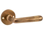 Deurklink op ongeveerd rozet Art-Deco/Elegant messing antiek, Nieuw