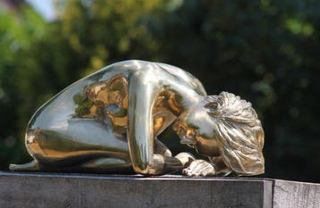 Beeld, sleeping woman - 40 cm - Brons, Antiek en Kunst