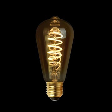 Filament LED Lamp Edison Curl Gold Ø64mm E27 3.8W, Maison & Meubles, Verzenden