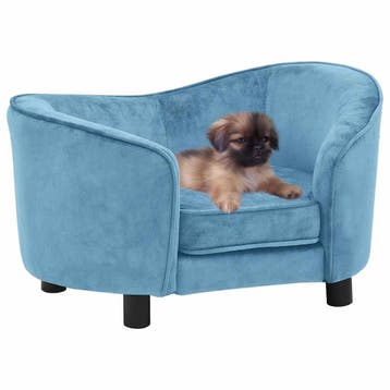 vidaXL Hondenbank 69x49x40 cm pluche turquoise, Verzenden, Nieuw