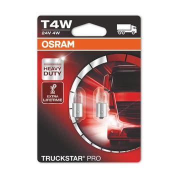 Osram T4W Gloeilamp 24V 4W BA9s Truckstar Pro 2 Stuks, Verzenden, Nieuw