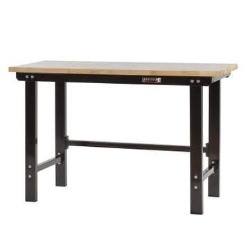 Werkbank zwart 150 cm met hardhouten blad - open model, Doe-het-zelf en Bouw, Ophalen of Verzenden, Nieuw