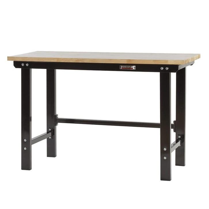 Werkbank zwart 150 cm met hardhouten blad - open model, Bricolage & Construction, Établis, Enlèvement ou Envoi