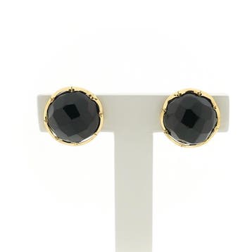 Gouden oorstekers met granaat (Oorbellen), Handtassen en Accessoires, Oorbellen, Gebruikt, Ophalen of Verzenden, Met edelsteen