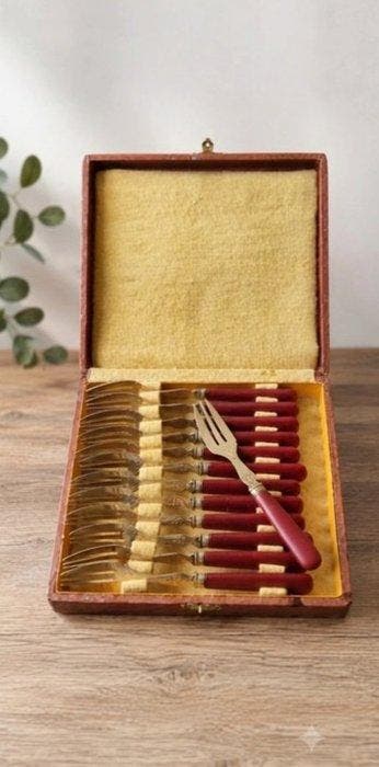 Tafelservies - Verguld messing - dessertvork