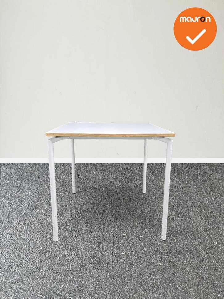 Vergadertafel - 4-poots - 80x80cm - met wit onderstel - incl, Zakelijke goederen, Kantoor en Winkelinrichting | Kantoormeubilair en Inrichting