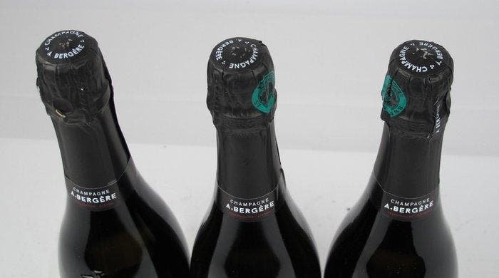 Champagne A. Bergère Brut Origine - Champagne - 3 Flessen, Verzamelen, Wijnen
