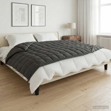 vidaXL Verzwaringsdeken Antraciet 152 x 203 cm 11 kg 100%, Verzenden, Nieuw
