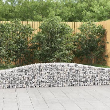 vidaXL Schanskorven 2 st gewelfd 400x30x40/60 cm ijzer, Jardin & Terrasse, Verzenden
