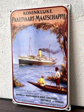 No reserve- Emaille reclamebord Koninklijke Paketvaart -