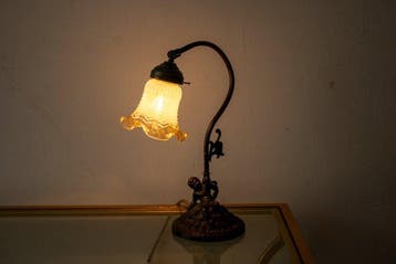 Lampe de table - abat-jour Col de cygne abat-jour bouton -