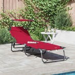 vidaXL Opvouwbare zonnebed Rood 190 x 57 x 81 cm oxford, Tuin en Terras, Verzenden, Nieuw