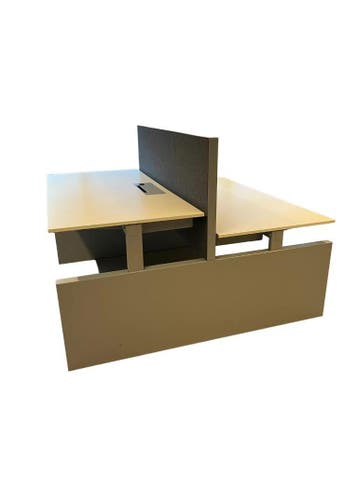 Duo werkplek, zo goed als nieuw, Huis en Inrichting, Bureaus, Verzenden, In hoogte verstelbaar, Zo goed als nieuw