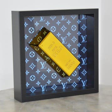 nLm - Gold bar on Louis Vuitton Style Dark/Blue
