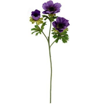 Anemoon Paars Zijdenbloem 56 cm per stuk, Nieuw