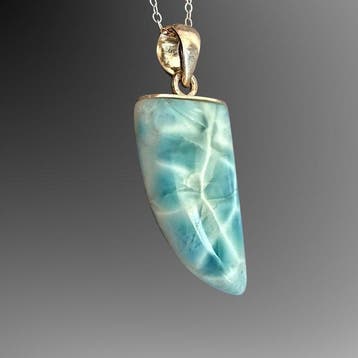 Prachtige hanger van larimar – zilver 925 Hanger - Hoogte: