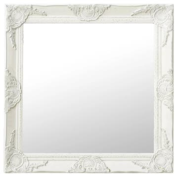 vidaXL Wandspiegel barok stijl 60x60 cm wit, Verzenden