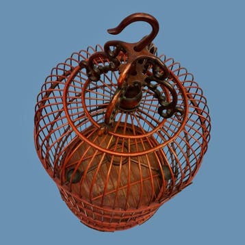 Antiek Vogelkooi - Bamboe - houten vogelkooi