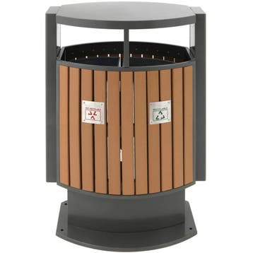 Afvalscheidingsstation | Kunststof/Staal | Grijs/Houtlook |, Articles professionnels, Verzenden
