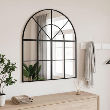vidaXL Wandspiegel boog 80x40 cm ijzer zwart, Verzenden
