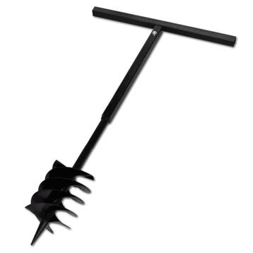 vidaXL Grondboor met handvat en schroefkop 180 mm (zwart), Verzenden