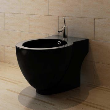vidaXL Ronde staande keramieken bidet (zwart), Verzenden, Nieuw