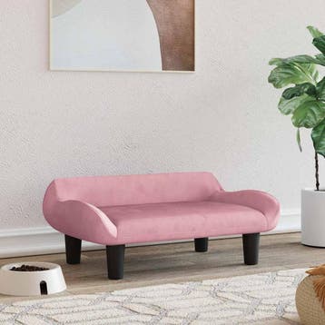 vidaXL Hondenmand 70x40x24 cm fluweel roze, Verzenden, Nieuw