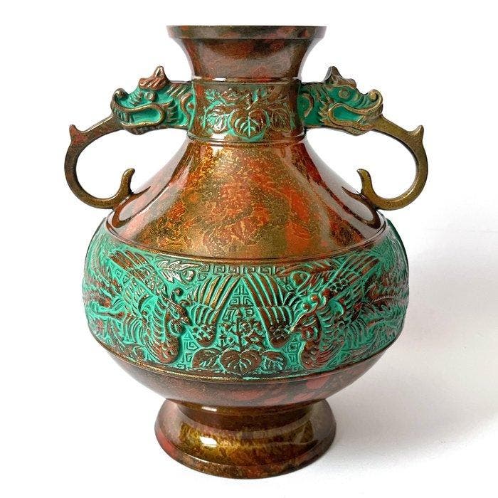 Vase - En alliage, Bronze - Japon (Sans prix de réserve), Antiquités & Art, Antiquités | Autres Antiquités