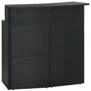 vidaXL Tuinbartafel 120x55x110 cm poly rattan zwart, Verzenden, Nieuw