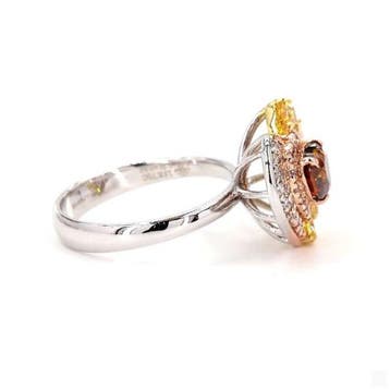 Bague de cocktail - 18 carats Or blanc - 2.20ct. tw. Orange