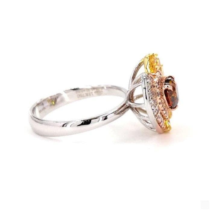Bague de cocktail - 18 carats Or blanc - 2.20ct. tw. Orange, Handtassen en Accessoires, Antieke sieraden