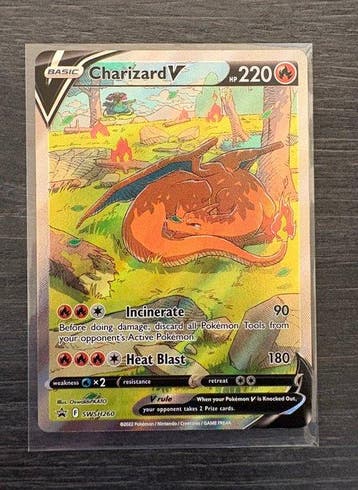 Pokémon - 3 Card - Charizard Full art, Foil - Sword & Shield, Nieuw