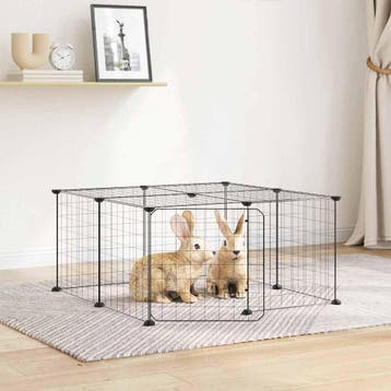 vidaXL Huisdierenkooi met deur 12 panelen 70x70x35 cm staal, Dieren en Toebehoren, Verzenden, Nieuw
