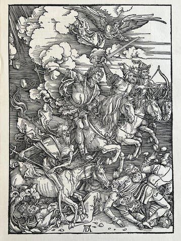 Albrecht Dürer (1471-1528), afte - 2x Woodcut - Apocalypsis