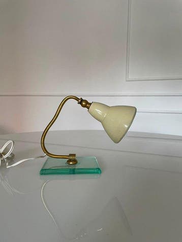 Lampe de table de chevet - Cristal, Laiton, Aluminium -