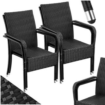 Wicker tuinstoel Girona, stapelbaar, draagkracht 120 kg, Verzenden, Nieuw
