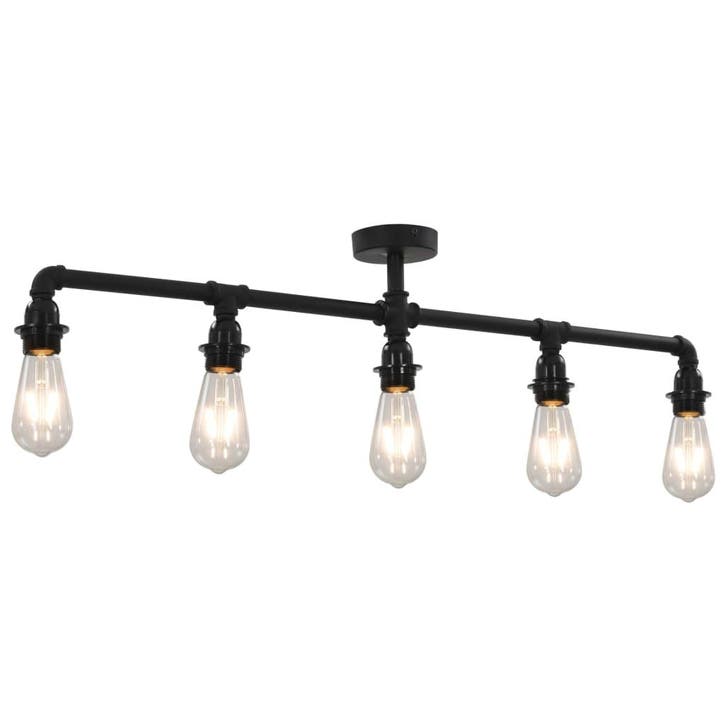 vidaXL Plafondlamp 5xE27 zwart, Huis en Inrichting, Lampen | Overige, Nieuw, Verzenden
