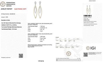Oorbellen - 18 karaat Geel goud, Witgoud - 4.54ct. tw., Nieuw