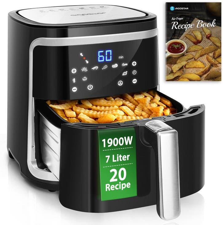 Airfryer XXL - heteluchtfriteuse - 7L - 1900W - Zwart, Electroménager, Friteuses à air, Envoi