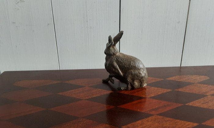 P. Chenet - Beeld, Haas - 10 cm - Brons, Antiquités & Art, Curiosités & Brocante