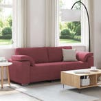 vidaXL 3-Zits Sofa Wijnrood 220 cm Stof, Verzenden, Nieuw
