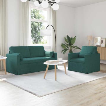 vidaXL bank / zetelstel 2 st Donkergroen Stof, Huis en Inrichting, Verzenden, Nieuw