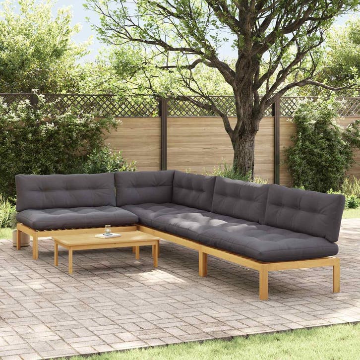 vidaXL 5 Stuk Tuinpallet Sofa Eenheden Massief Acacia Hout, Tuin en Terras, Tuinsets en Loungesets, Nieuw, Verzenden